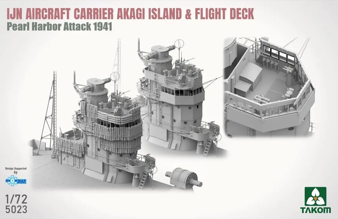 IJN Airplane Provider AKAGI Island & Flying Deck - Pearl Harbour Assault 1941. From Takom-3