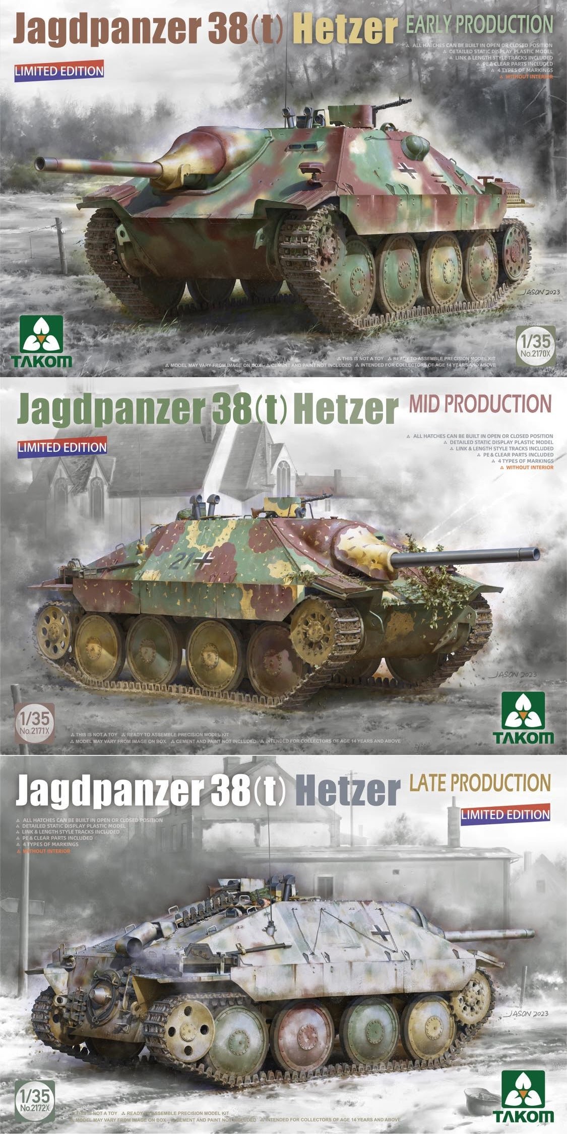 Hetzers - Early, Mid & Past due Box Arts From Takom