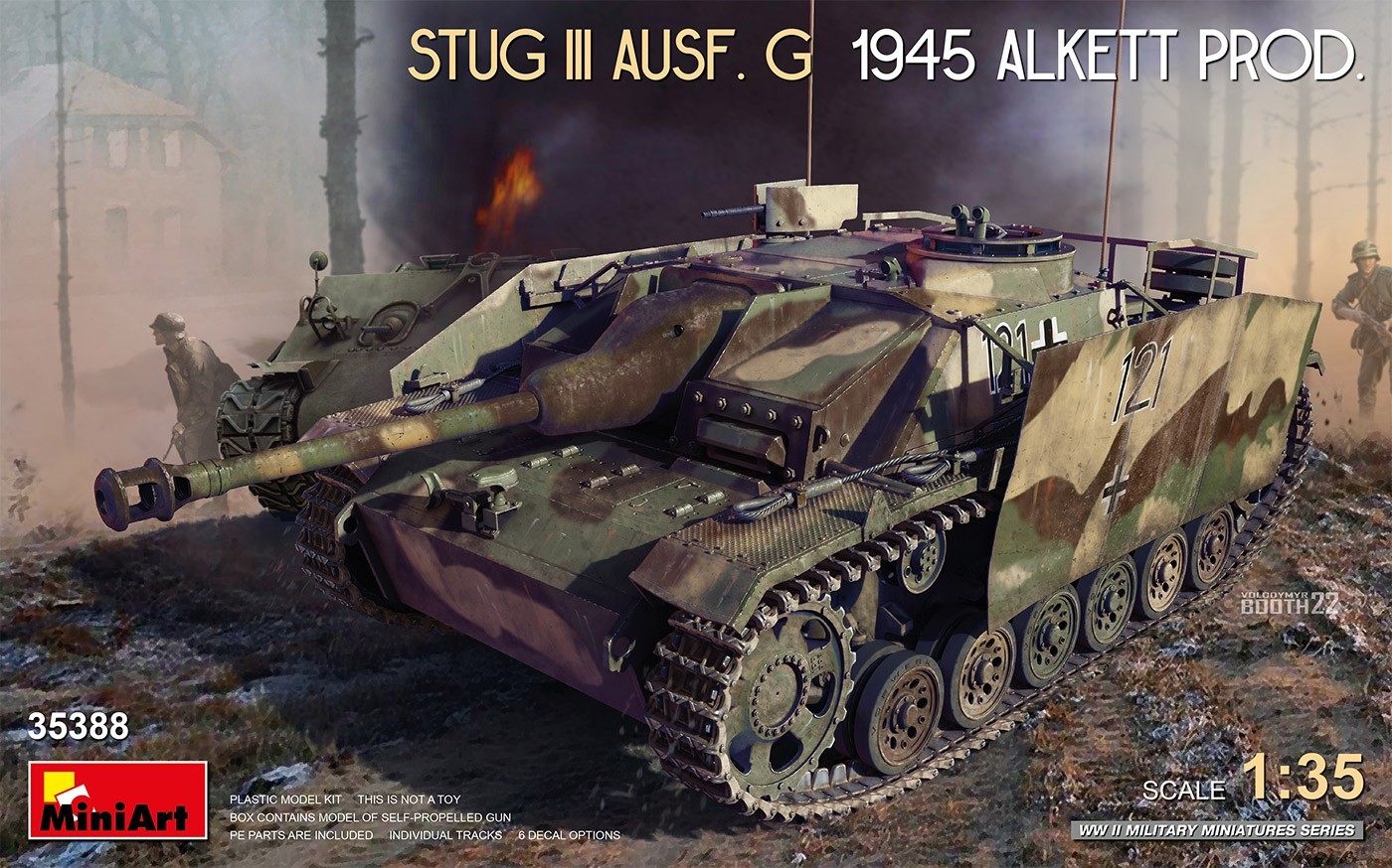 MiniArt to Release Highly Detailed 1/35 StuG III Ausf. G 1945 Alkett Prod. Model Kit Box Art