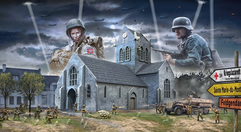 Italeri to Release D-Day Battle of Sainte-Mère-Eglise Diorama Set Box Art