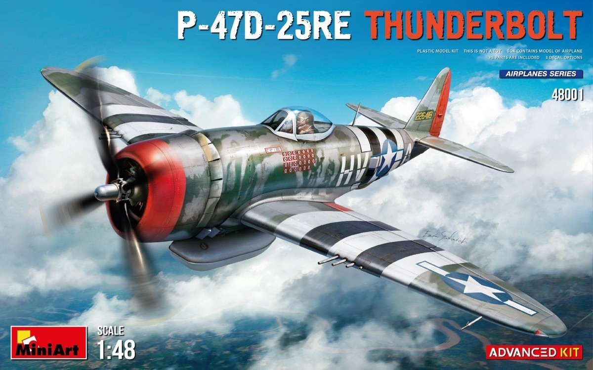 MiniArt to Release Highly Detailed 1:48 Scale P-47D-25RE Thunderbolt Advanced Kit Box Art