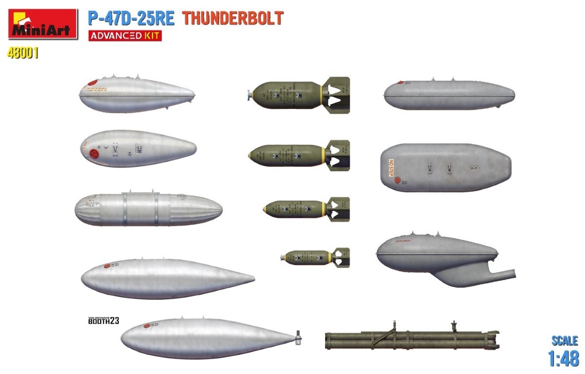 MiniArt to Release Highly Detailed 1:48 Scale P-47D-25RE Thunderbolt Advanced Kit Bomb and Tanks