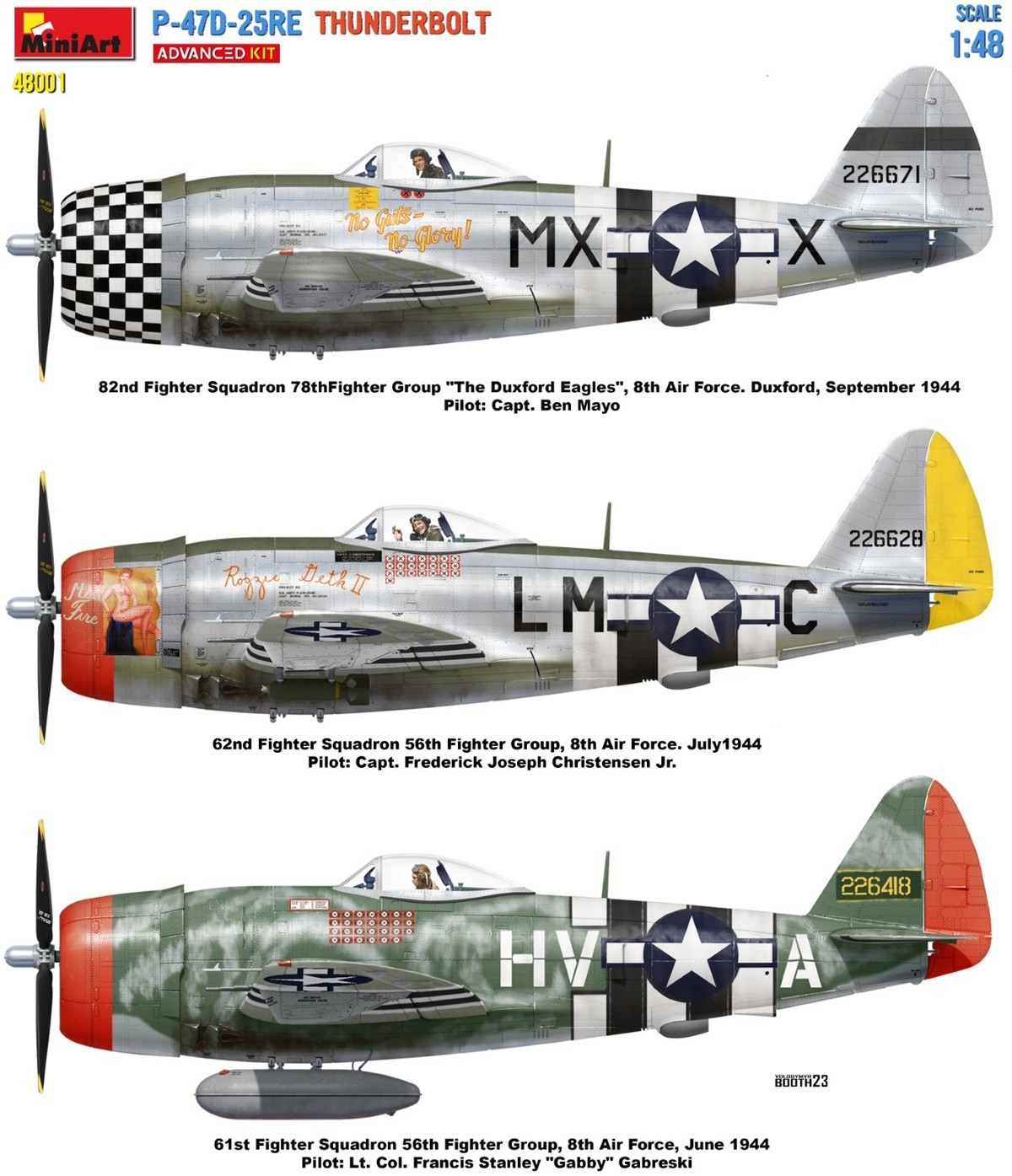 MiniArt to Release Highly Detailed 1:48 Scale P-47D-25RE Thunderbolt Advanced Kit Painting and Marking