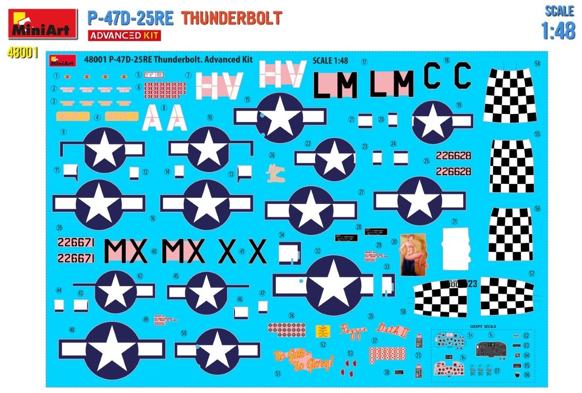 MiniArt to Release Highly Detailed 1:48 Scale P-47D-25RE Thunderbolt Advanced Kit Decal Set