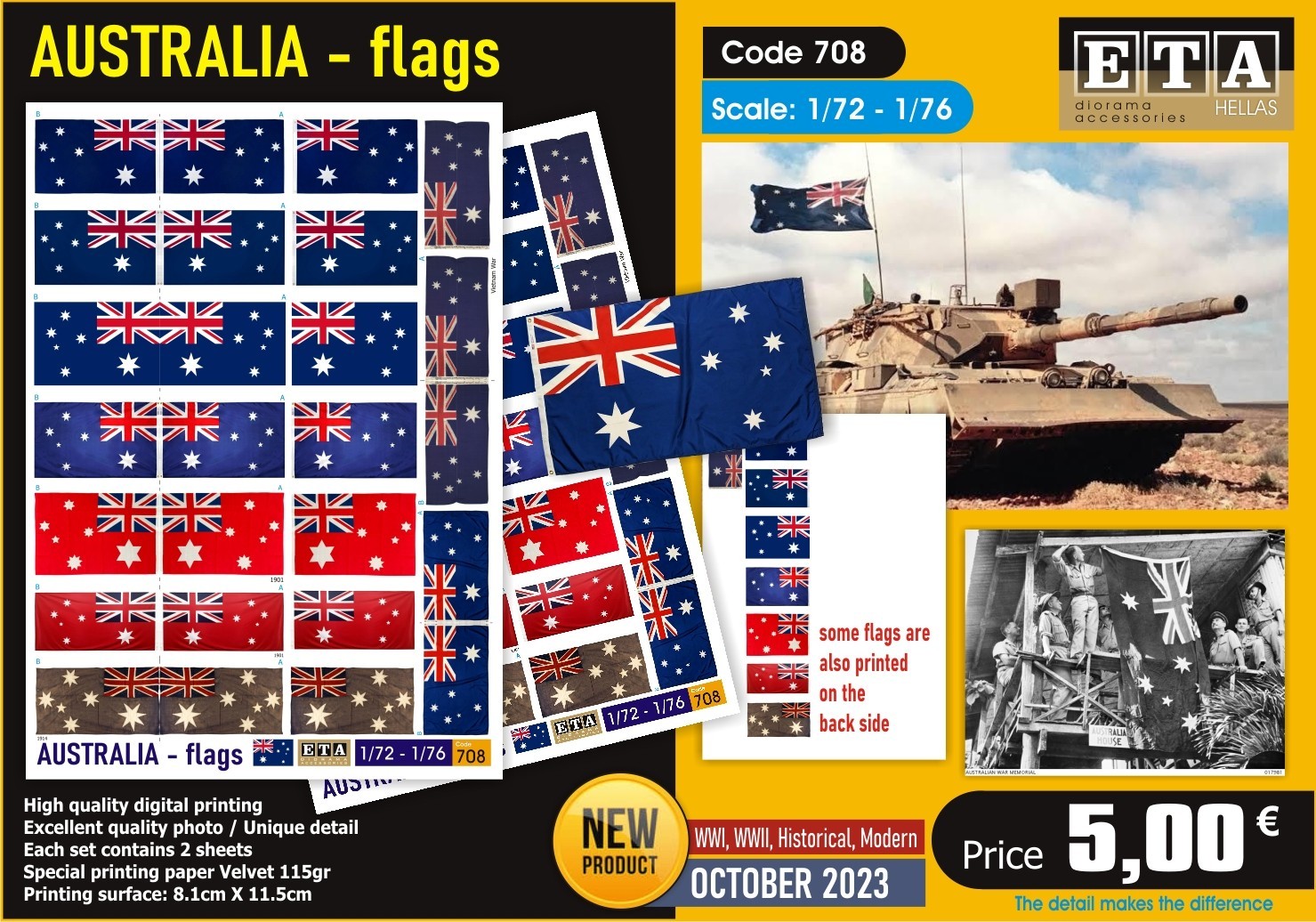 ETA Diorama Announces October Australia Flags 1/72, 1/76