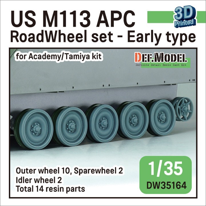 DW35164 - US M113 APC Roadwheel set - Early type for Academy/Tamiya Kit