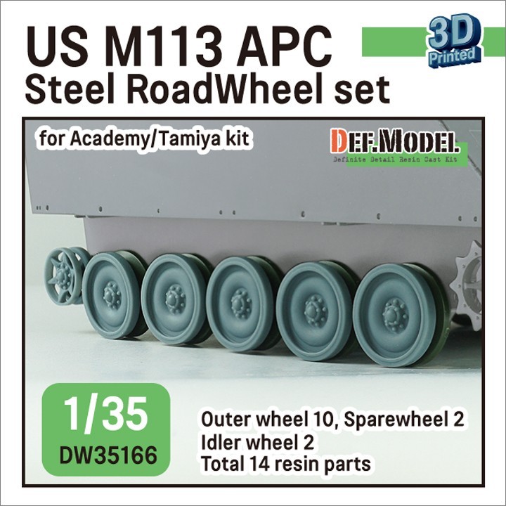DW35166 - US M113 APC Steel Roadwheel set for Academy/Tamiya Kit