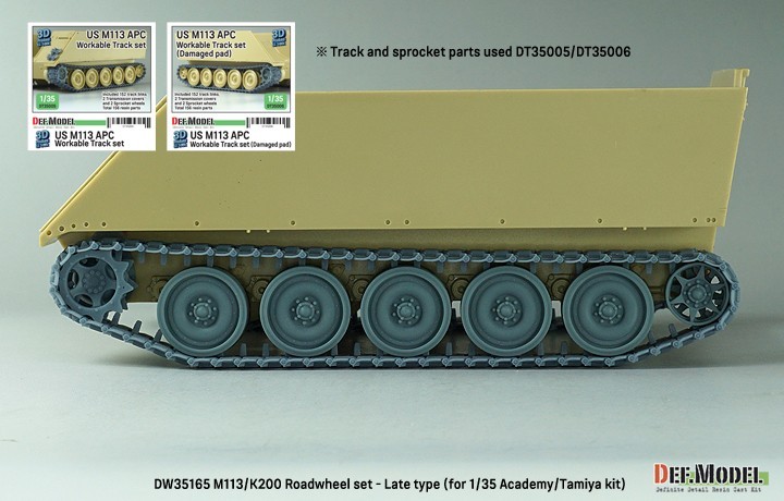 DW35165 - US M113 / ROK K200 Roadwheel set - Late type for Academy/Tamiya Kit-9