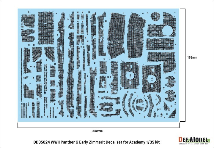 DD35024 Panther Ausf.G Early Zimmerit Coating Decal set for Academy 1/35