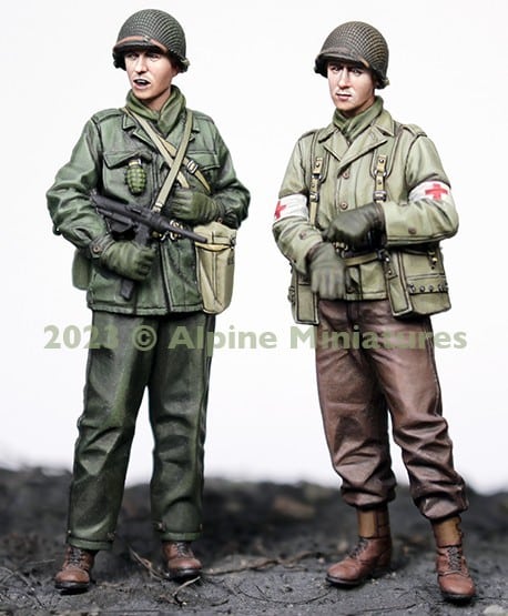 Alpine Miniatures New Sets for October-35314 1-35 US Infantry & Medic Set