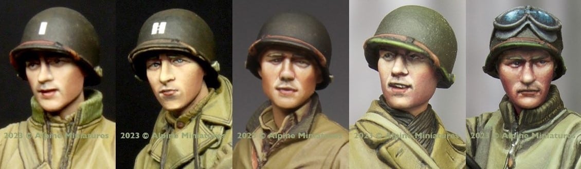 Alpine Miniatures New Sets for October-H031 1-35 US Infantry Head Set #4