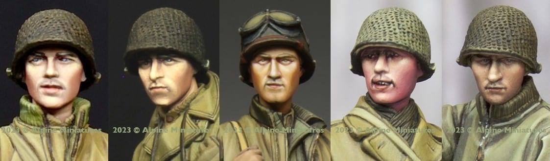 Alpine Miniatures New Sets for October-H032 1-35 US Infantry Head Set #5