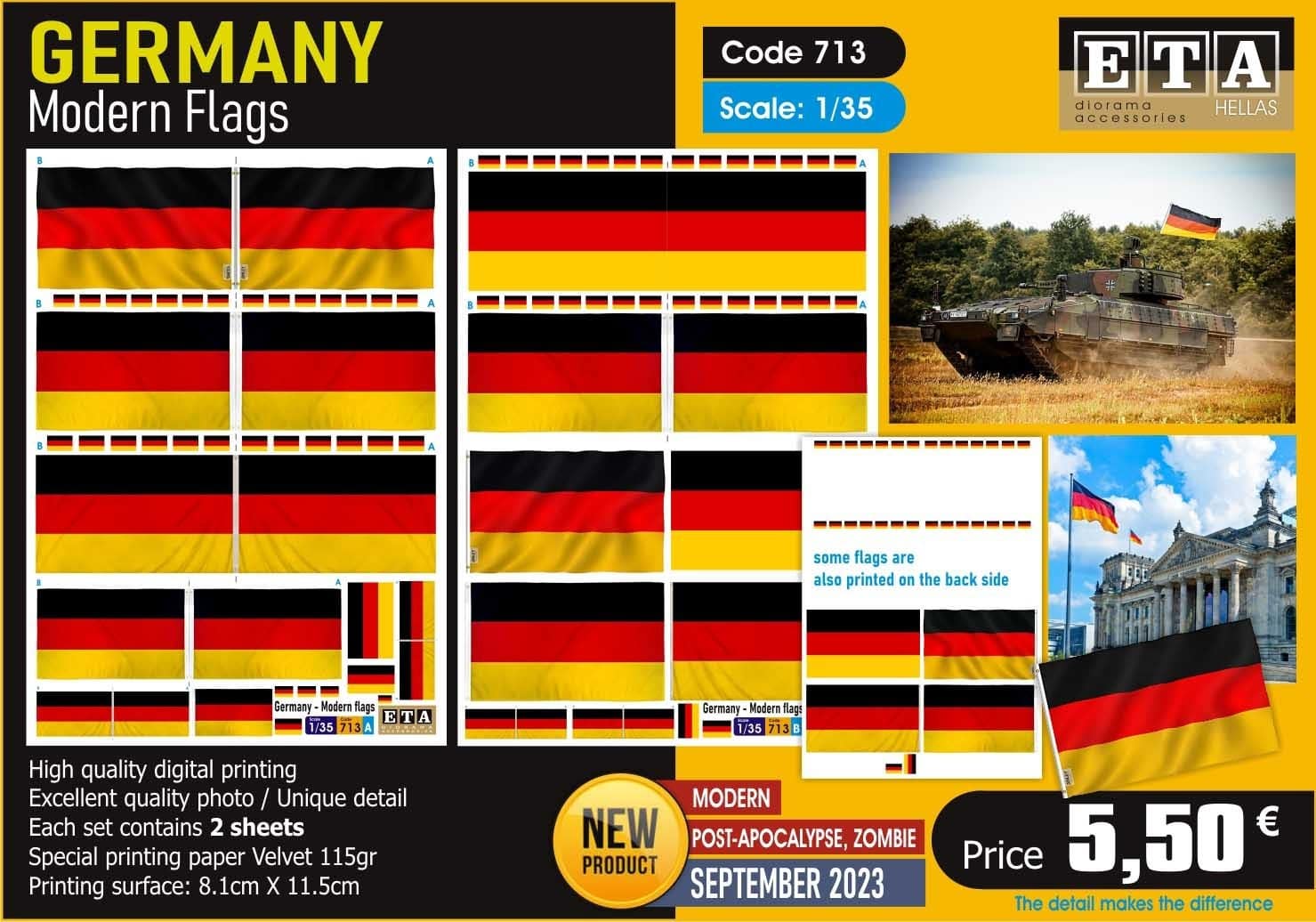ETA Diorama Releases New 1-35 Scale Maps and Germany Modern Flags