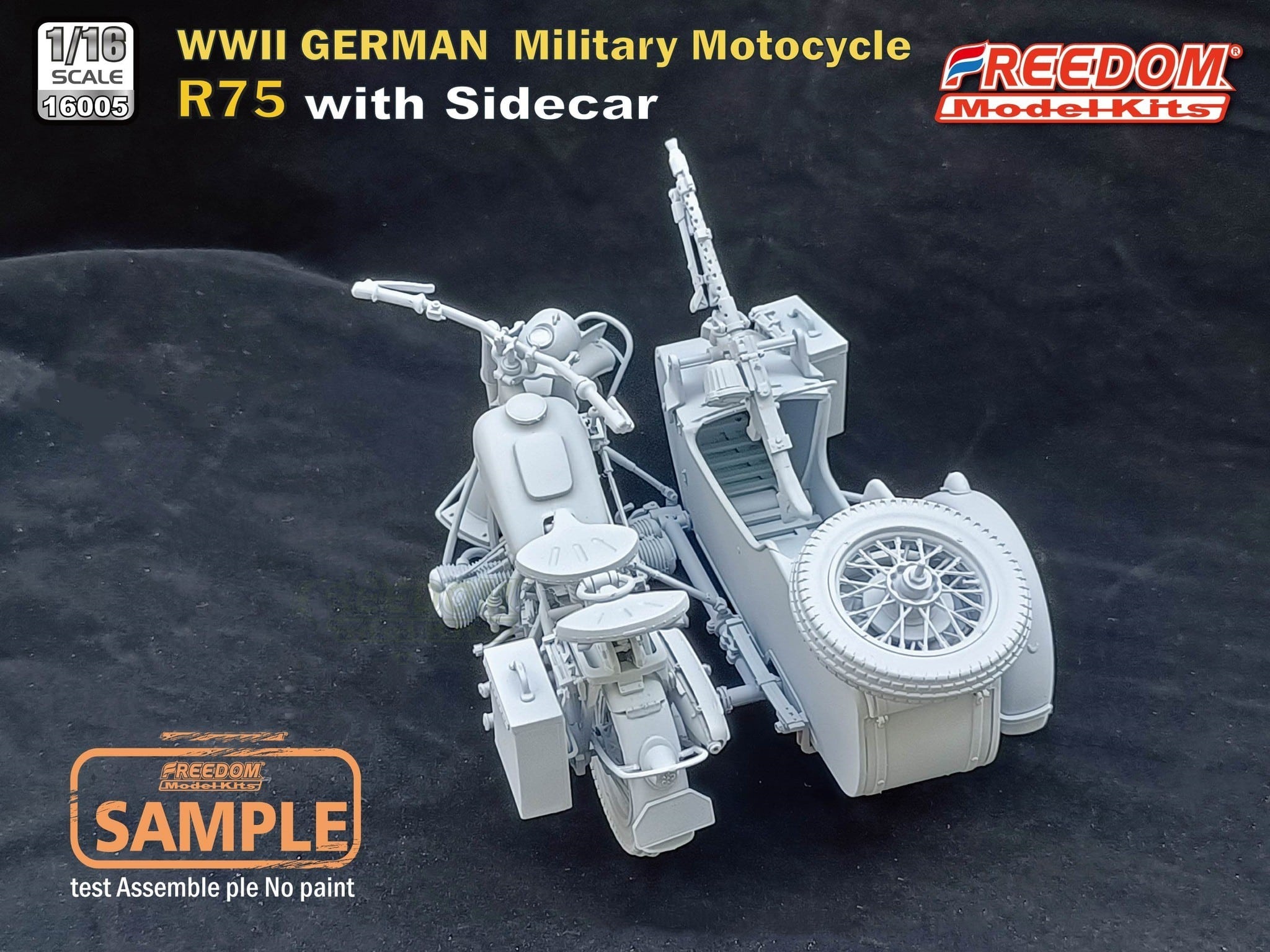 Freedom Model German R75 motorcycle -W Side Car CAD-7