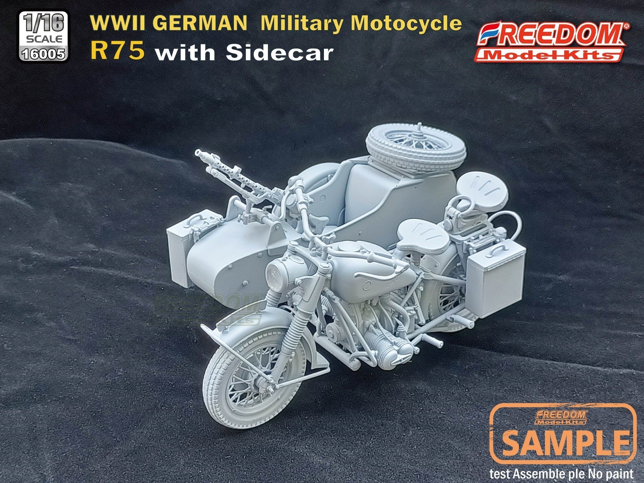 Freedom Model German R75 motorcycle -W Side Car CAD-8