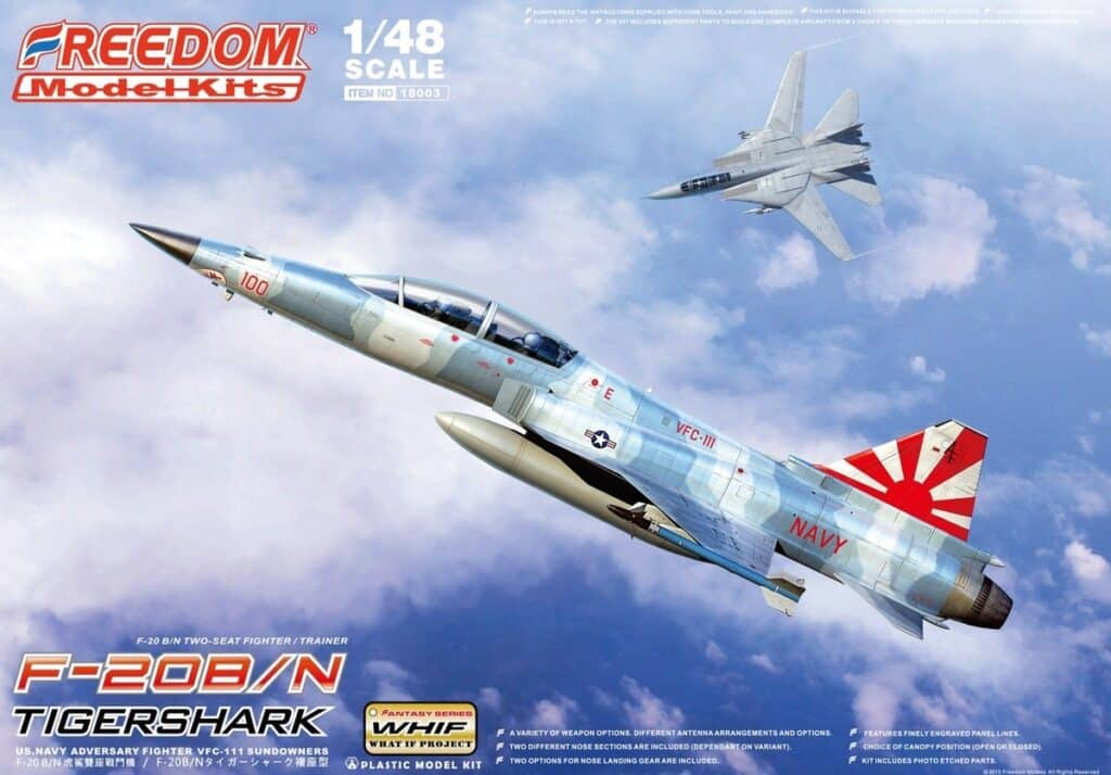 Freedom Model Re-Releases 1-48 Scale F-20B-N Tiger Shark in November Box Art