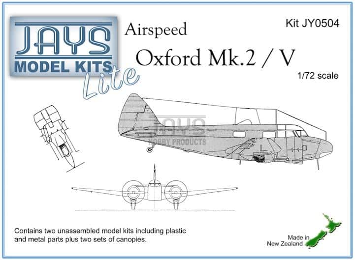 JAYS Model Kits Reboxes Tasman Models 1-72 Airspeed AS.10 Oxford MK.2-V Twin Pack