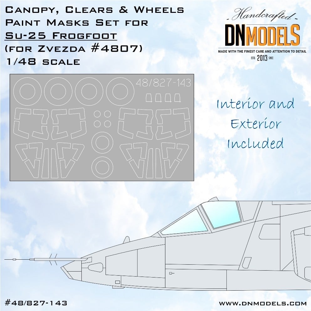 Su-25 Canopy, Clears & Wheels Paint Mask Set | AeroScale