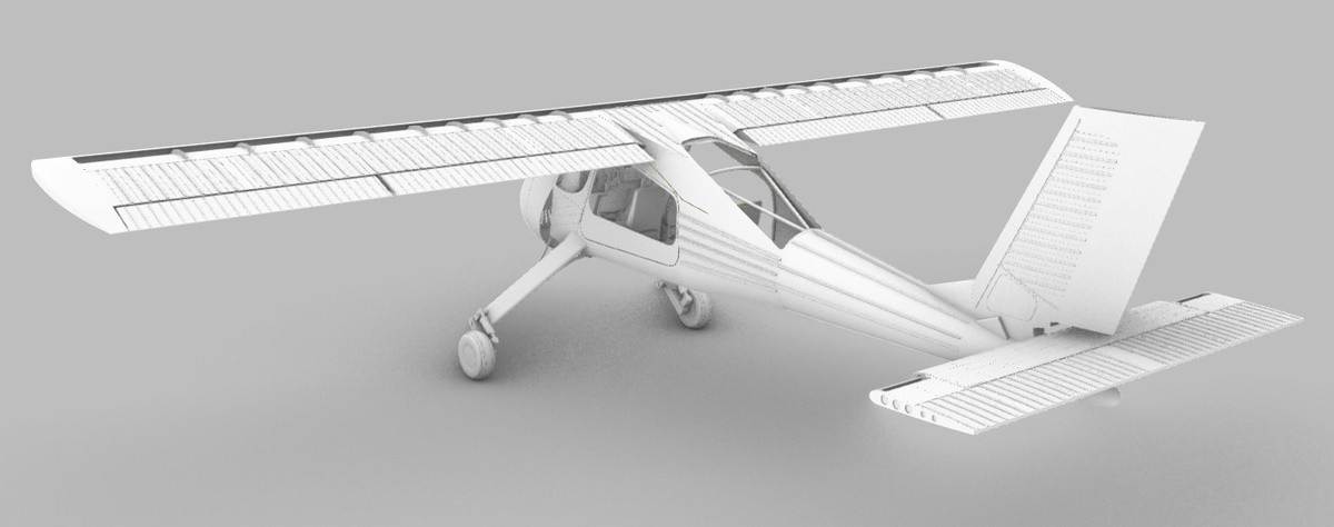 3D Poish Wings PZL 104 WILGA Latest Renders-3