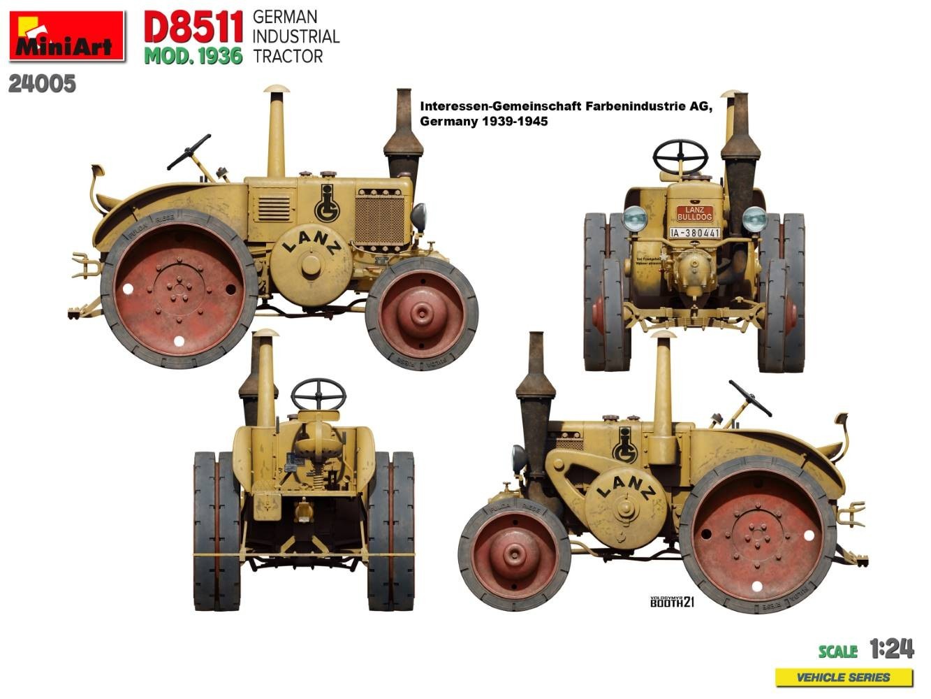 New MiniArt 1/24 scale #24005 German Industrial Tractor D8511 Mod. 1939 - 1945 Painting and Marking-2