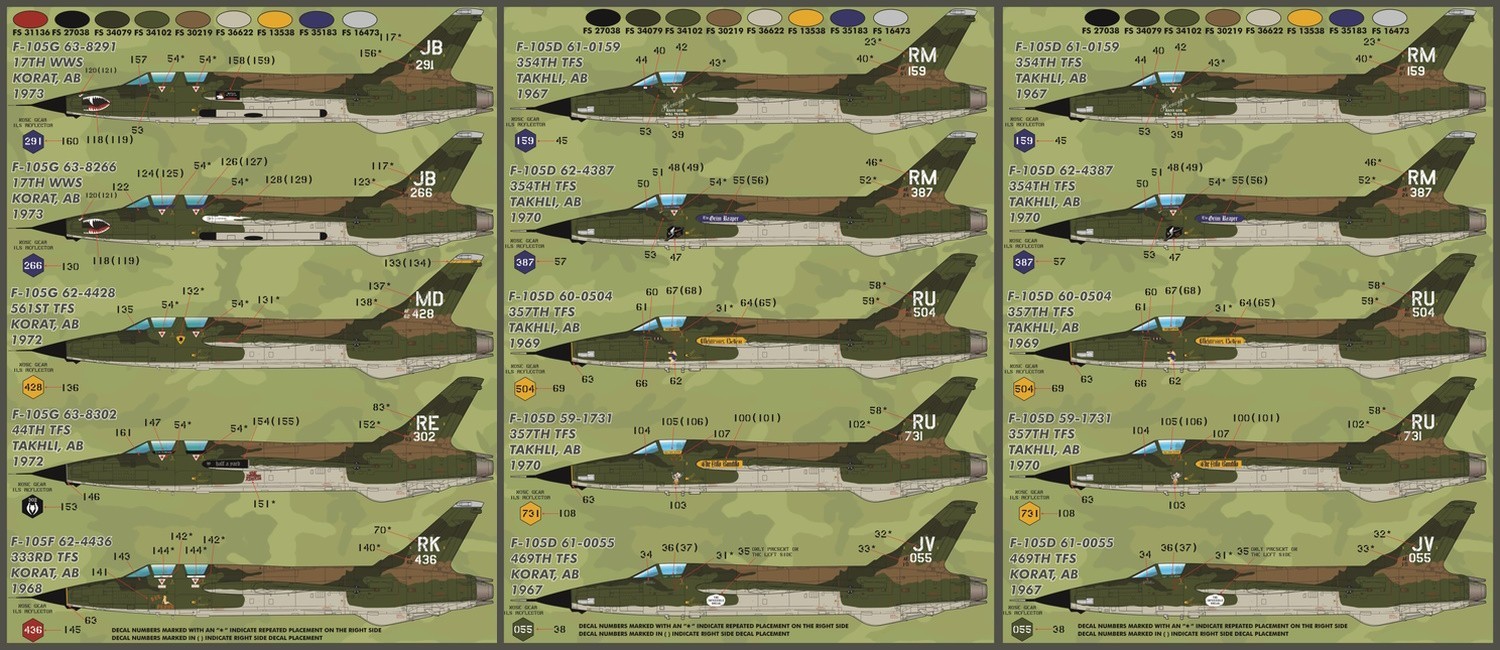 F/D&S-4826 - Colours and Markings of F-105s Section 1 – 1:48