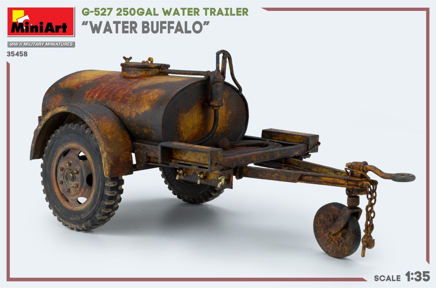 MiniArt G-527 250GAL Water Trailer “Water Buffalo” Rust Paint