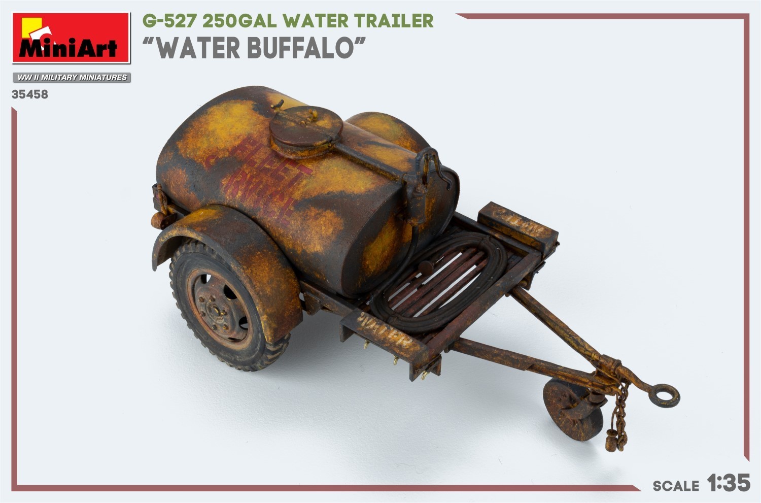 MiniArt G-527 250GAL Water Trailer “Water Buffalo” Rust Paint-5