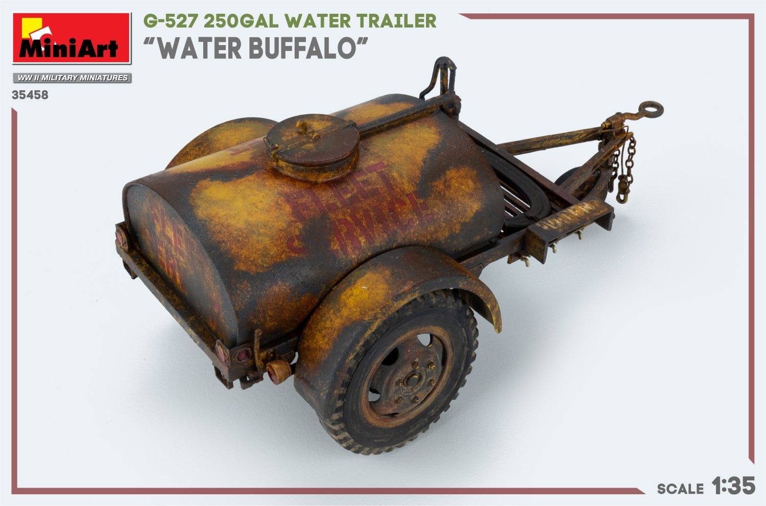 MiniArt G-527 250GAL Water Trailer “Water Buffalo” Rust Paint-7