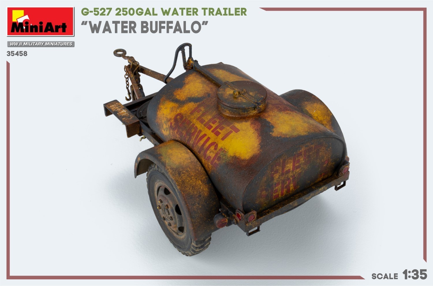 MiniArt G-527 250GAL Water Trailer “Water Buffalo” Rust Paint-8