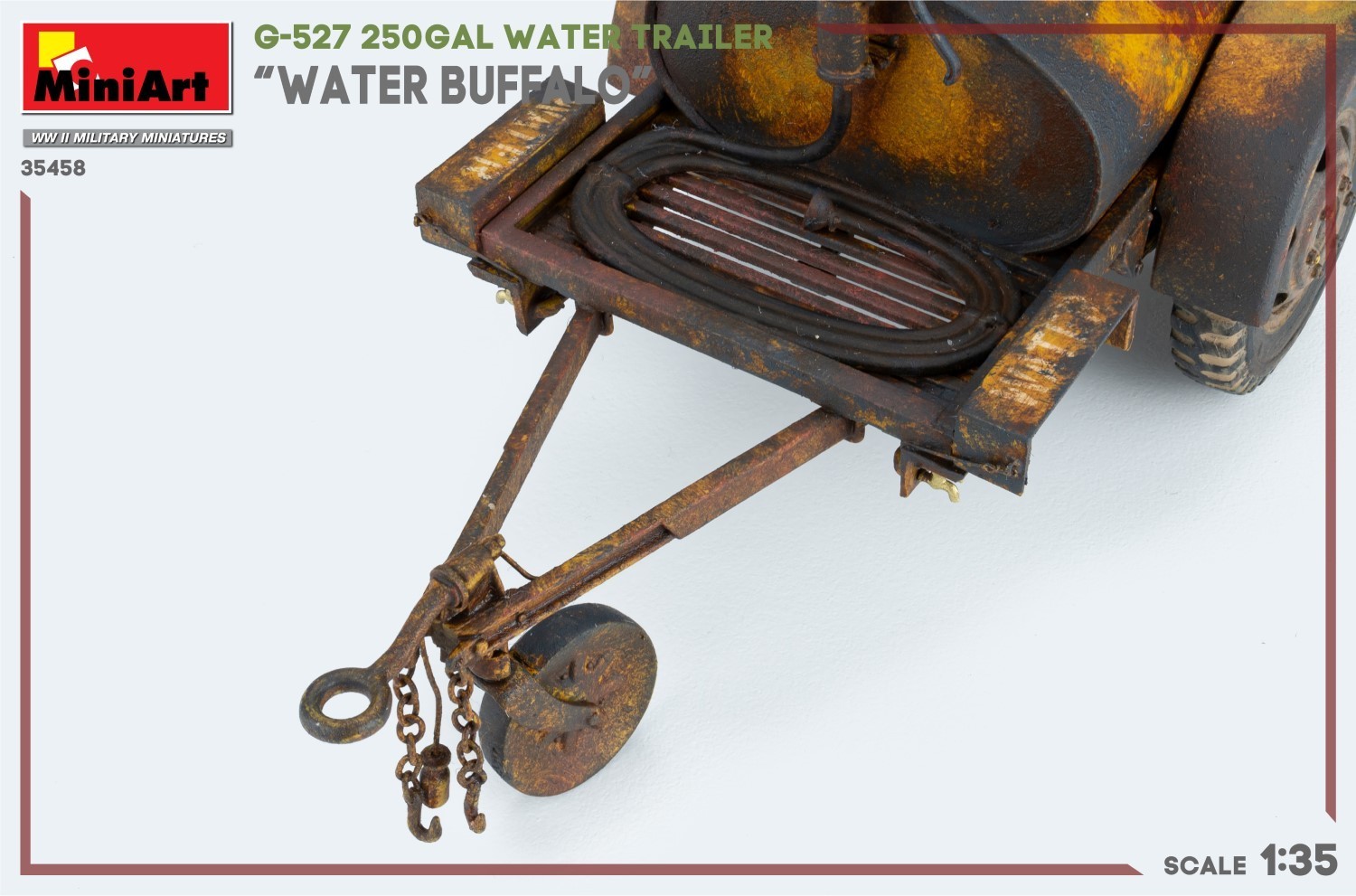 MiniArt G-527 250GAL Water Trailer “Water Buffalo” Rust Paint-9