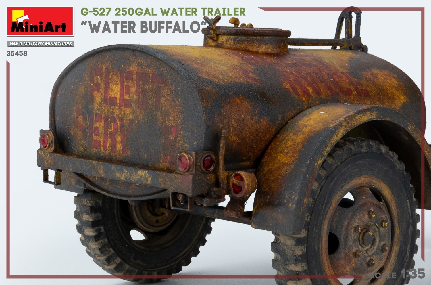 MiniArt G-527 250GAL Water Trailer “Water Buffalo” Rust Paint-10