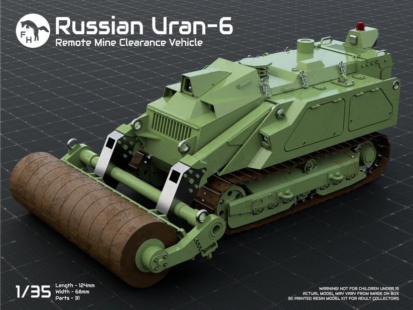 Russian Uran-6 Remote Mine Clearing Vehicle & Operator Box Art