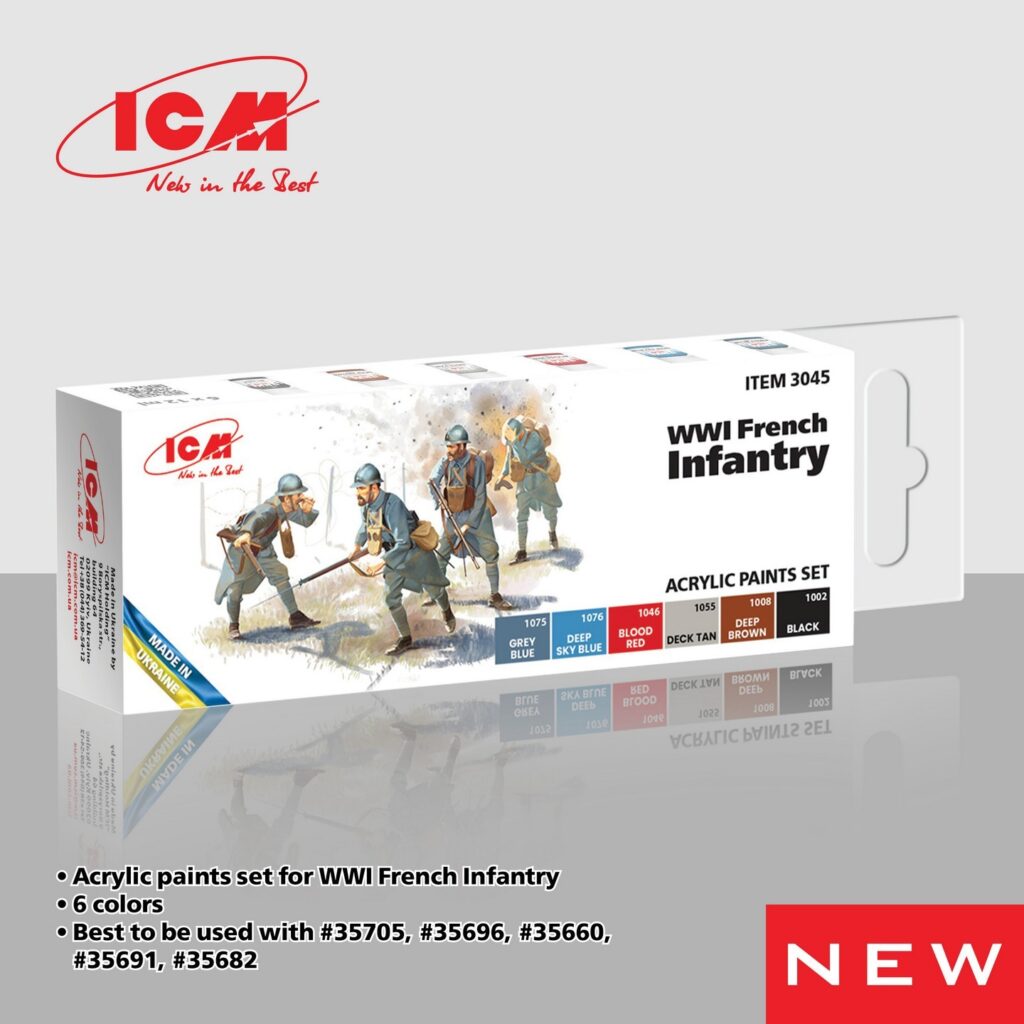 ICM Acrylic paints set for WWI French Infantry
