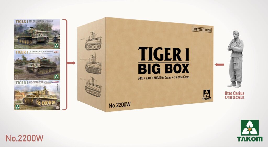 Takom released BIG BOX visuals with MID+LATE+MID-Otto Carius+1-16 Otto Crius Figure