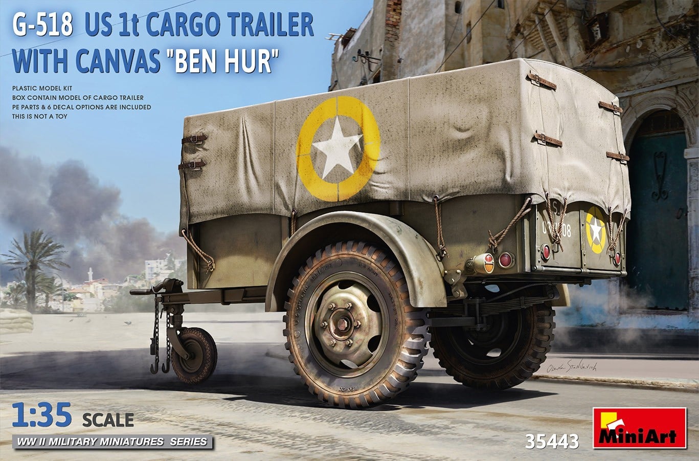 35443 G-518 Us 1t Cargo Trailer With Canvas "Ben Hur"