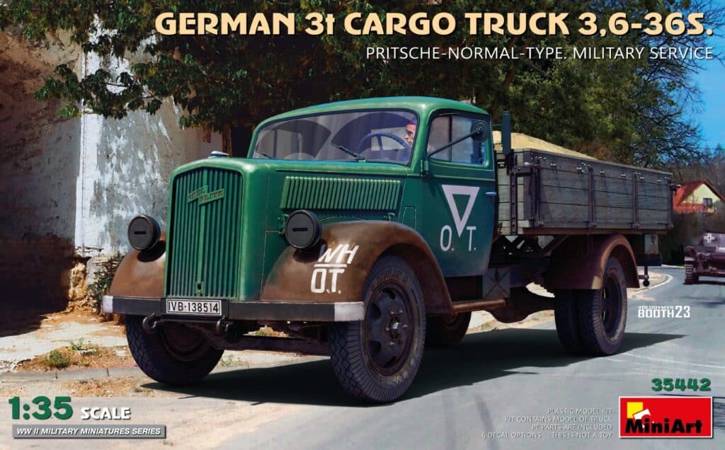 35442 GERMAN 3T CARGO TRUCK 3,6-36S. PRITSCHE-NORMAL-TYPE. MILITARY SERVICE
