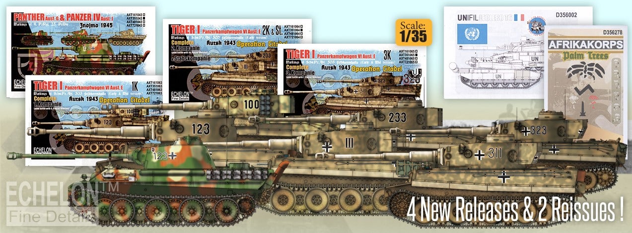 4 New Decal Sets and 2 Reprints from Echelon