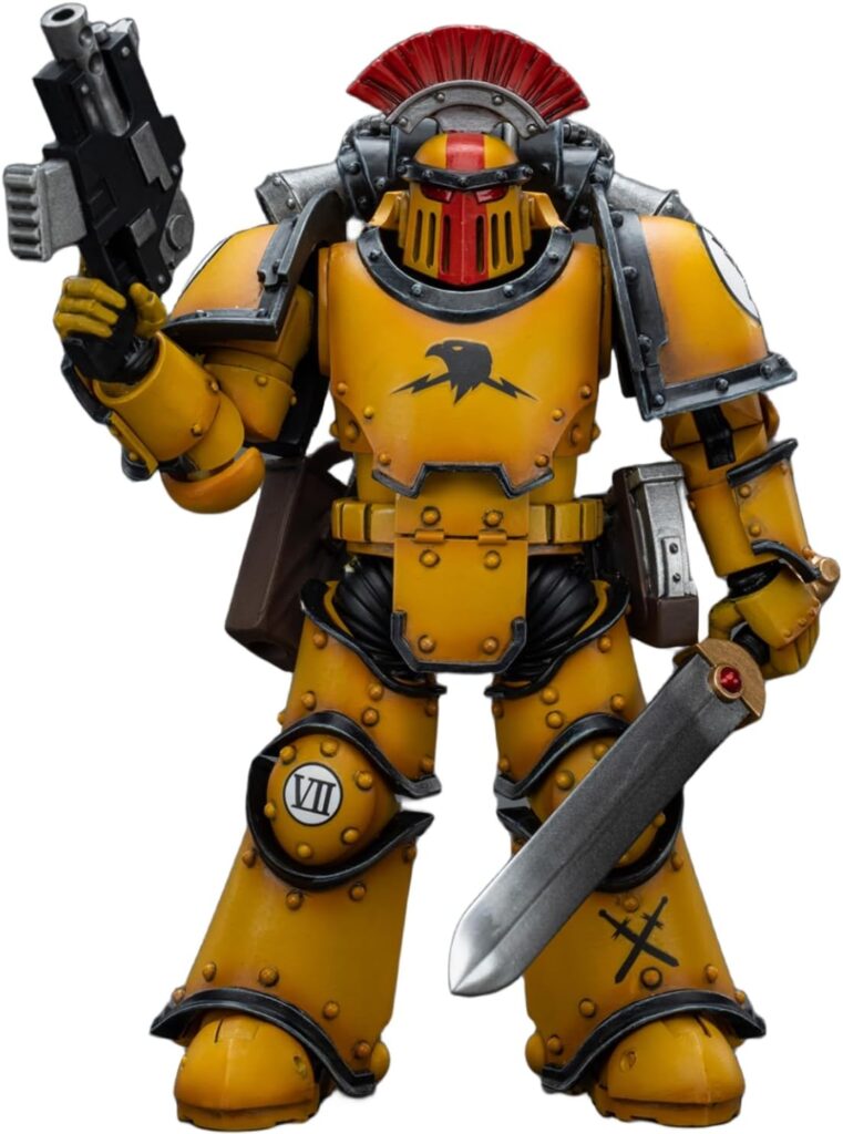 Imperial Fists Legion MkIII Tactical Squad Sergeant with Power Sword 1:18 Scale Warhammer Action Figures