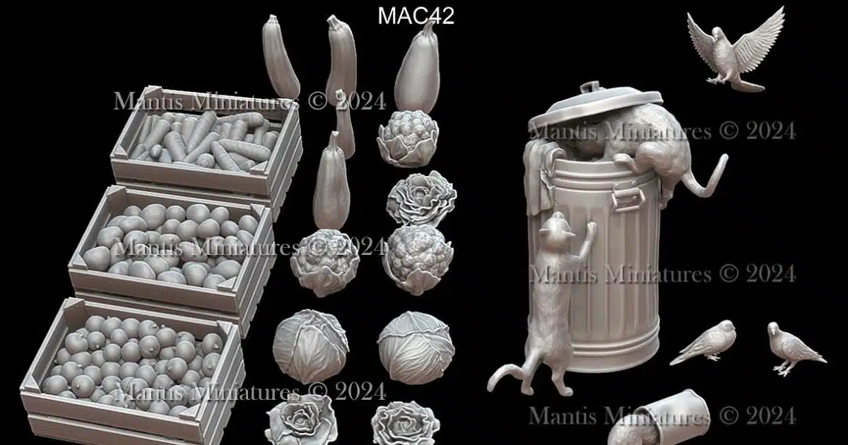 Four new flora & fauna sets in 35th scale from Mantis Miniatures in March...