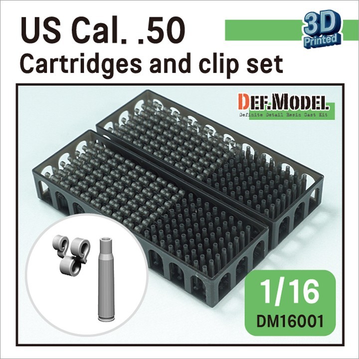 DM16001 US Cal. .50 Cartridges and clip set (for 1/16)