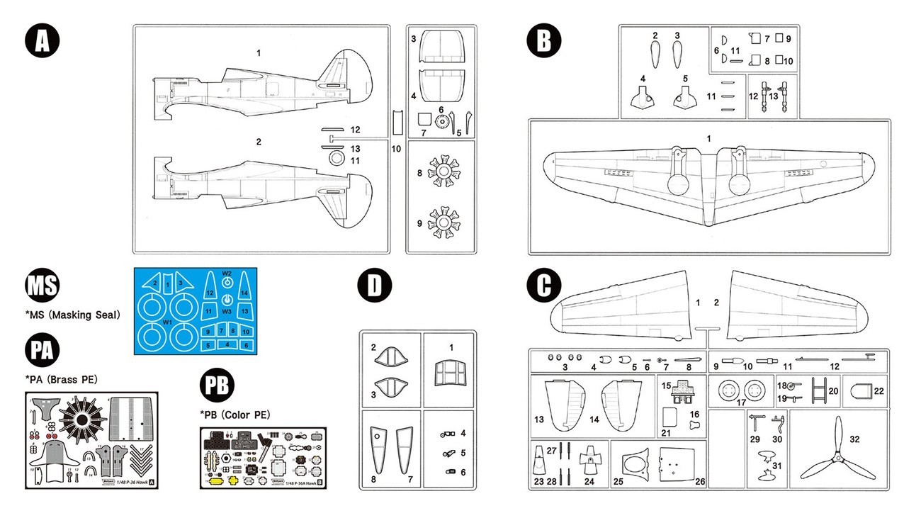 Wolfpack Design Kit Di Modellismo Plastico 1/48 Francese Curtis Hawk H75-C1 Premium Edition Academy, WOLWP14815