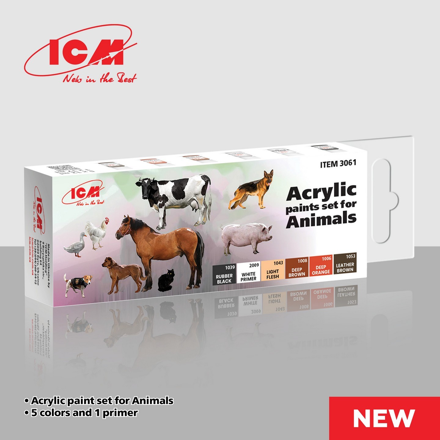 Acrylic paints set for Animals