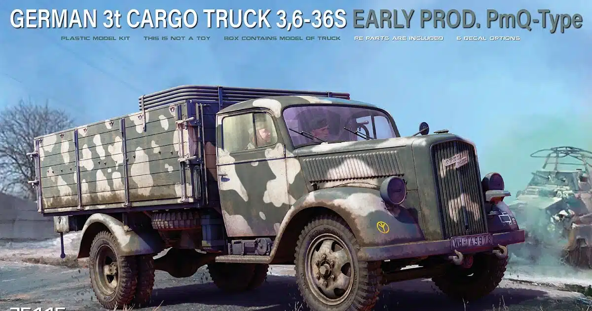 1/35th scale 3t Cargo Truck, 3,6-36S Early Prod. PmQ-Type from MiniArt.