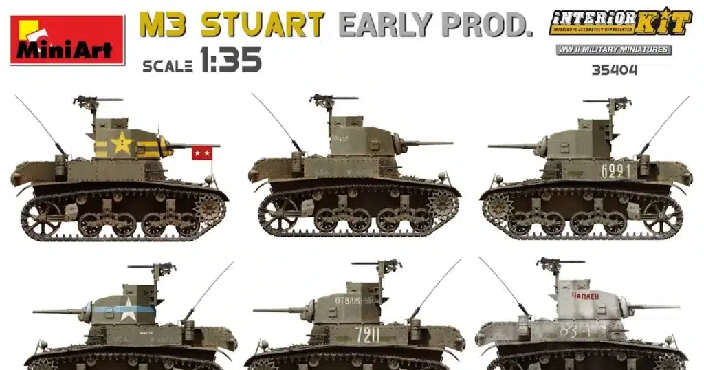 New colours & sprues of MiniArt's 35th scale M3 Light tank...