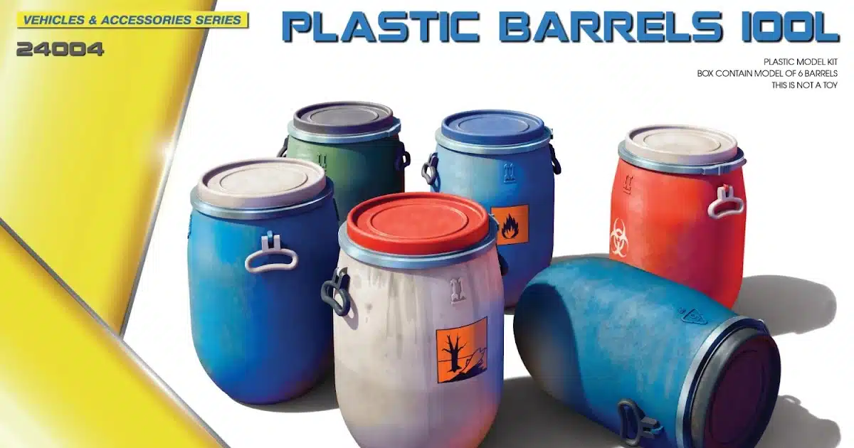 MiniArt add more plastic storage to their 24th range with "Plastic Barrels 100L" set...