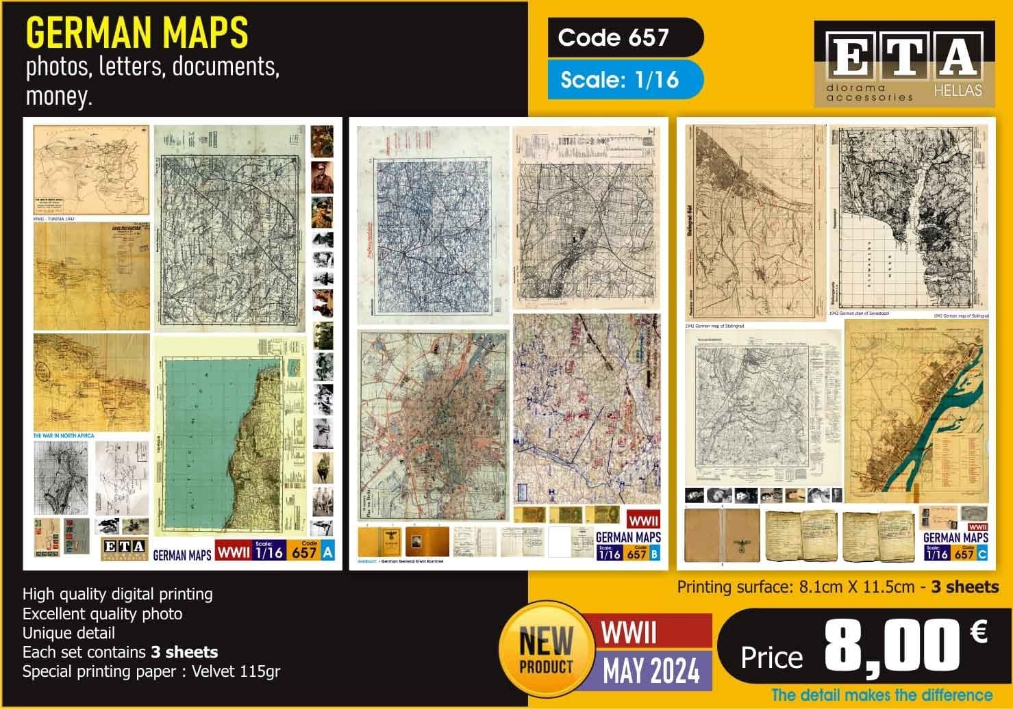 1/16 scale German Maps, Documents and more