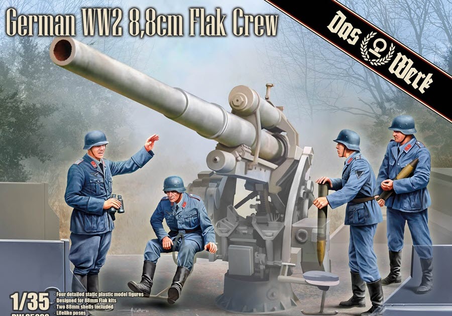 1/35th scale German WW2 8.8cm Flak Crew from Das Werk.