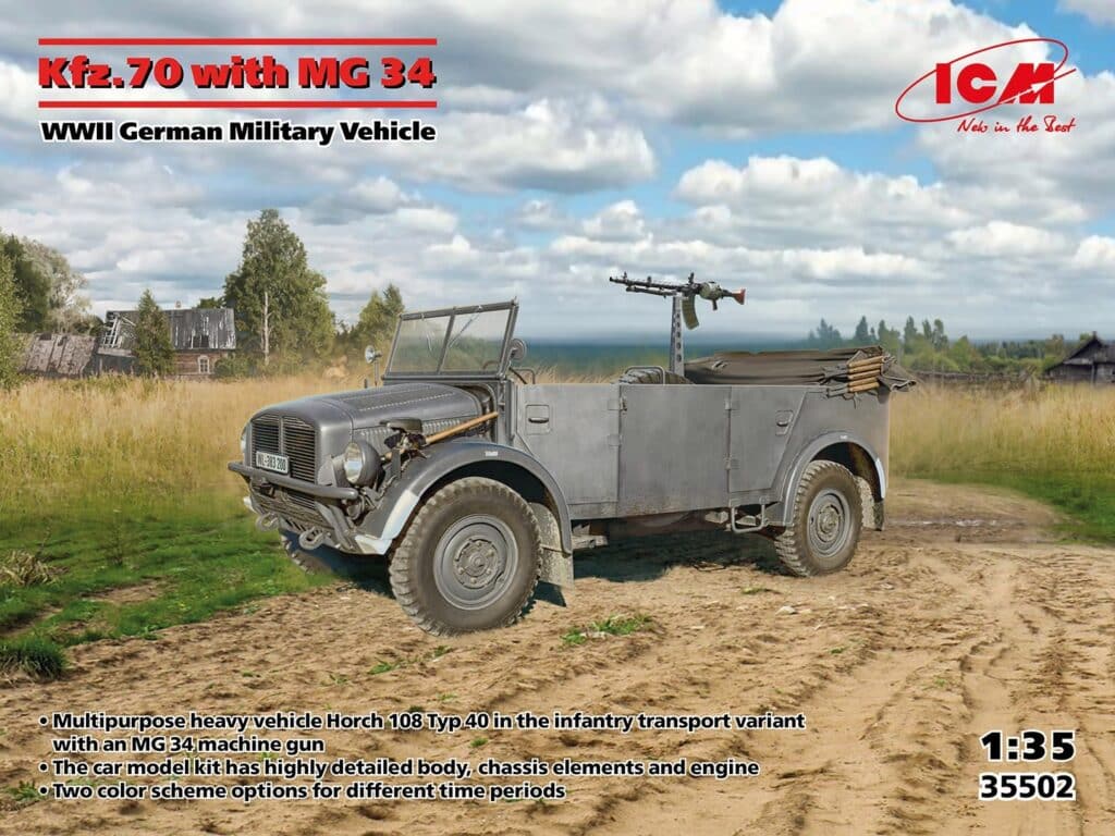 SOON ON SALES! Kfz. 70 with MG34 WWII German Military Vehicle