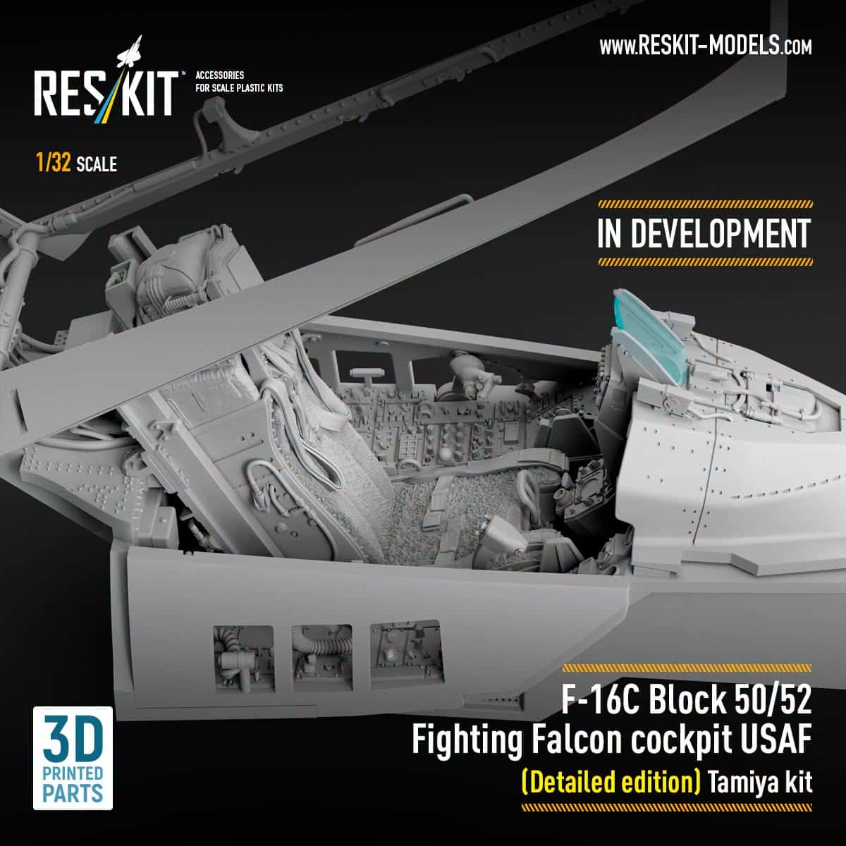 Reskit In Development 132 F-16C Block 5052 Cockpit for Tamiya Kit-2