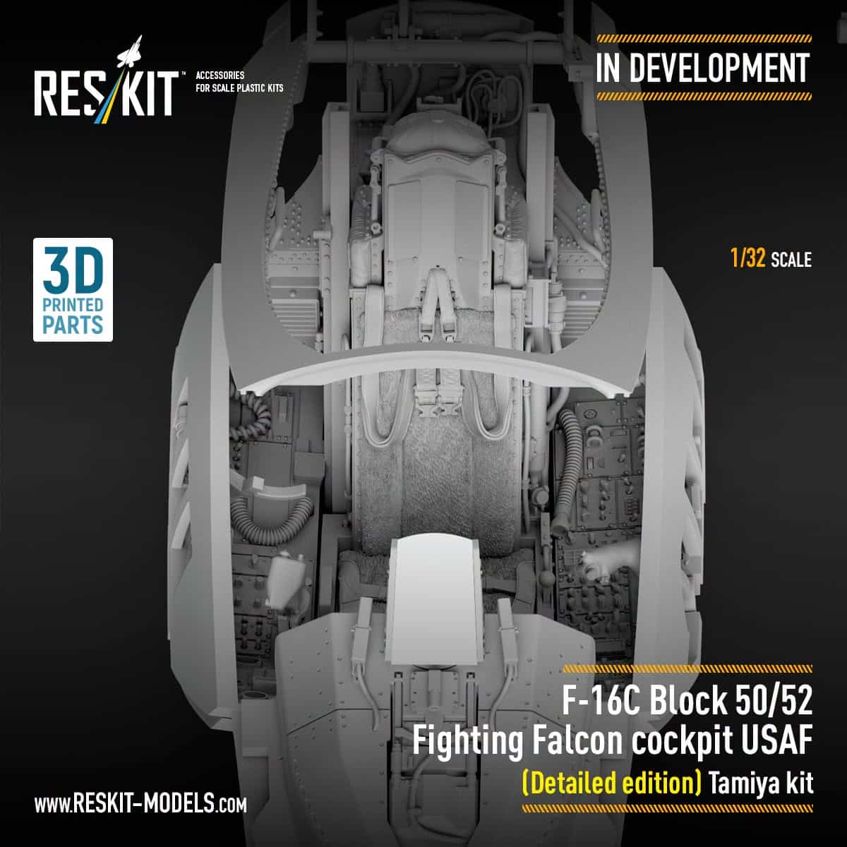 Reskit In Development 132 F-16C Block 5052 Cockpit for Tamiya Kit-2